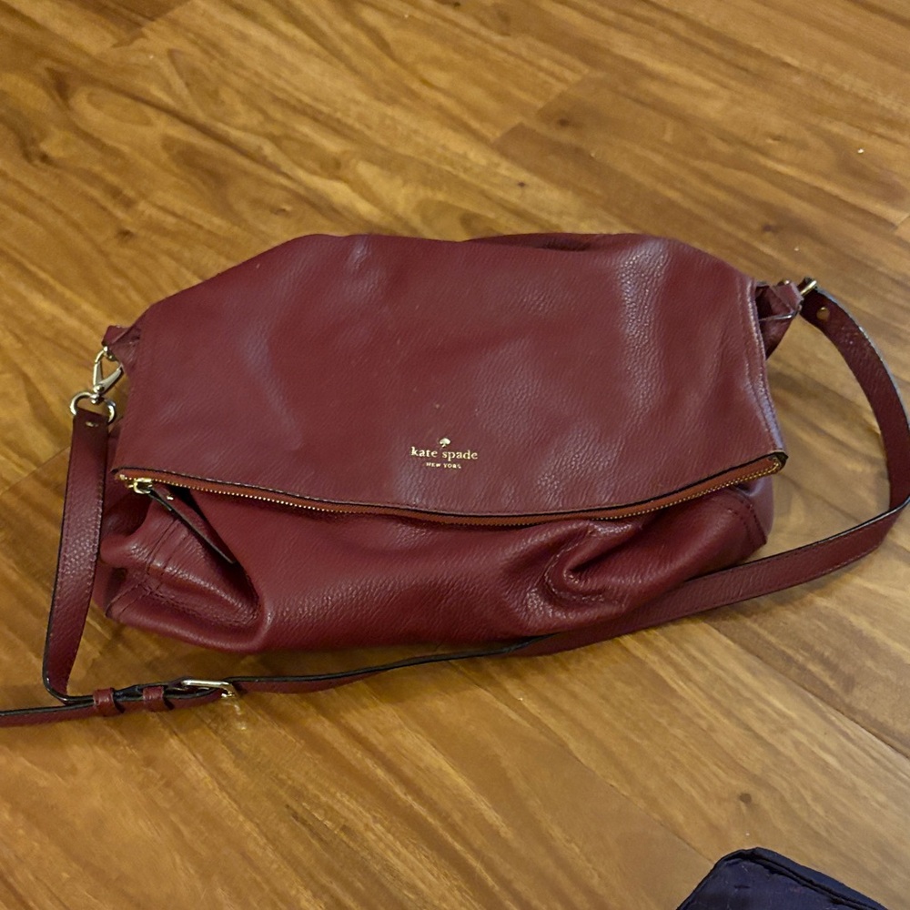 Kate Spade Deep Red Leather Crossbody Bag